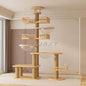 Multi-Level Floor-To-Ceiling Cat Tree Wood Climbing Frame Tree Scratching Sisal Pillar Jumping Platform Tower Height 250-270Cm