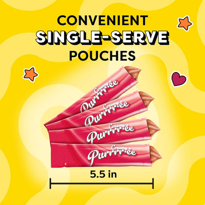 Creamy Puree with Beef Liver Lickable Cat Treats, 0.42 Oz Pouches, 4 Count (Pack of 11) - Total 44 Count