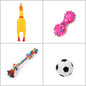 4 Pcs Dog Toys Pet Ball Bone Rope Squeaky Plush Toys Kit Puppy Lnteractive Molar Chewing Toy for Small Large Dogs Pug Supplies