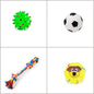 4 Pcs Dog Toys Pet Ball Bone Rope Squeaky Plush Toys Kit Puppy Lnteractive Molar Chewing Toy for Small Large Dogs Pug Supplies